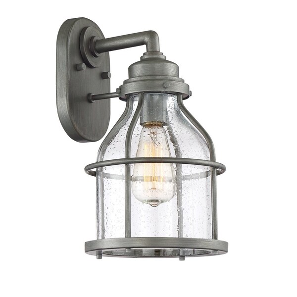 Designers Fountain Brensten 13.75in Weathered Iron 1-Light Outdoor Line Voltage Wall Sconce, Bulb Not Included 23131-WI - main